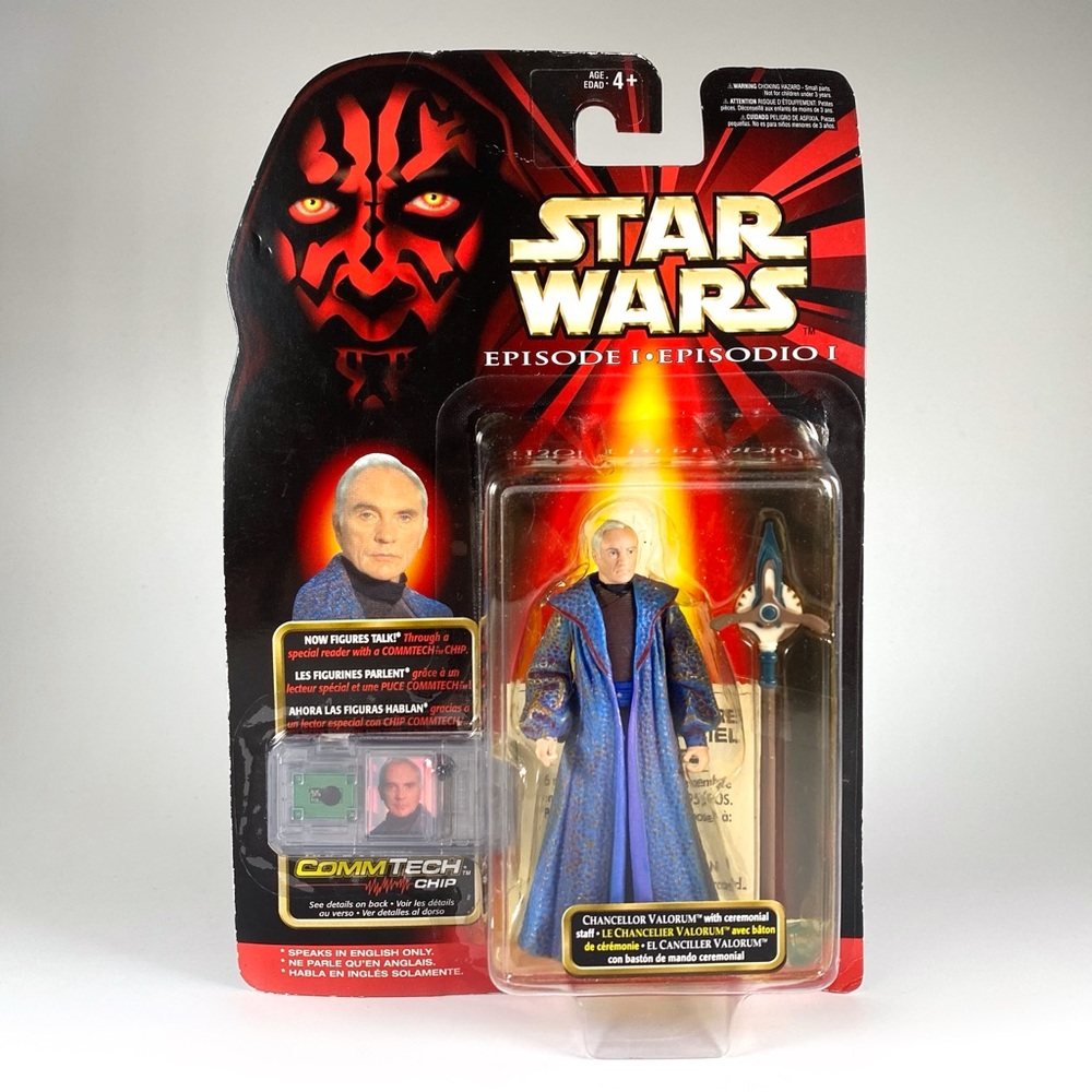 New 1998 Hasbro Star Wars CommTech Chancellor Valorum Action Figure
